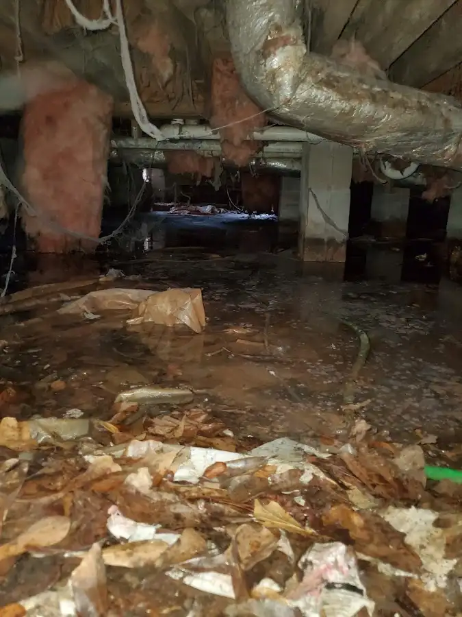 Crawl space flood assessment for Commercial Water Damage Restoration in Schoolcraft